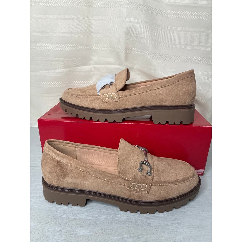 Journee Collection Jessamey Horse Bit Loafer Flats Taupe Suede Size 8.5 - Picture 12 of 12